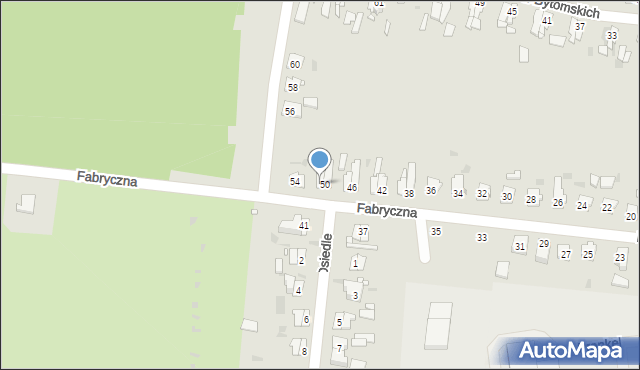 Strzelce Opolskie, Fabryczna, 52, mapa Strzelce Opolskie