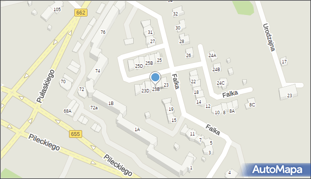 Suwałki, Falka Knuta Olofa, 23B, mapa Suwałk