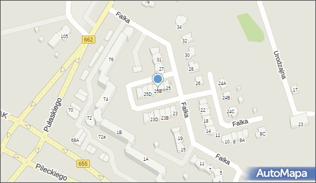 Suwałki, Falka Knuta Olofa, 25B, mapa Suwałk