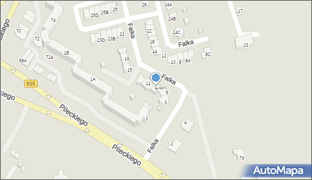 Suwałki, Falka Knuta Olofa, 7, mapa Suwałk