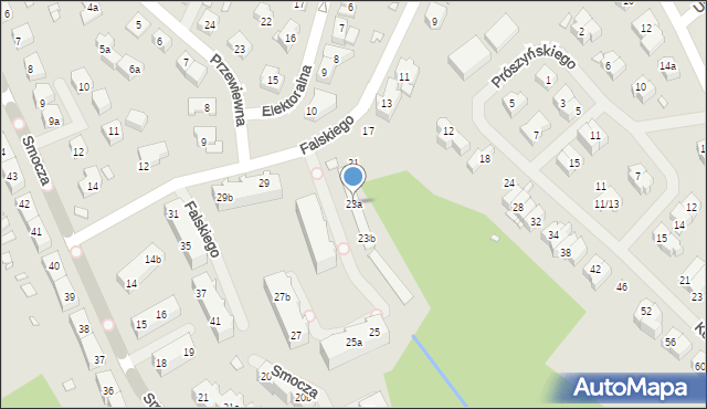 Szczecin, Falskiego Mariana, 23a, mapa Szczecina