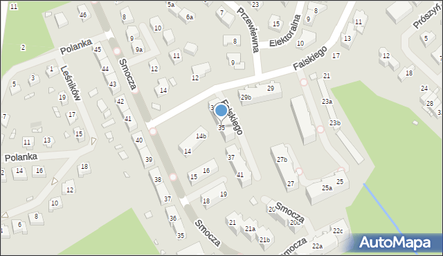 Szczecin, Falskiego Mariana, 35, mapa Szczecina