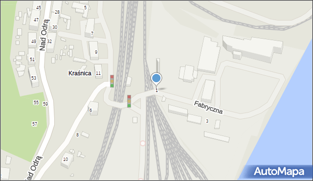 Szczecin, Fabryczna, 1, mapa Szczecina