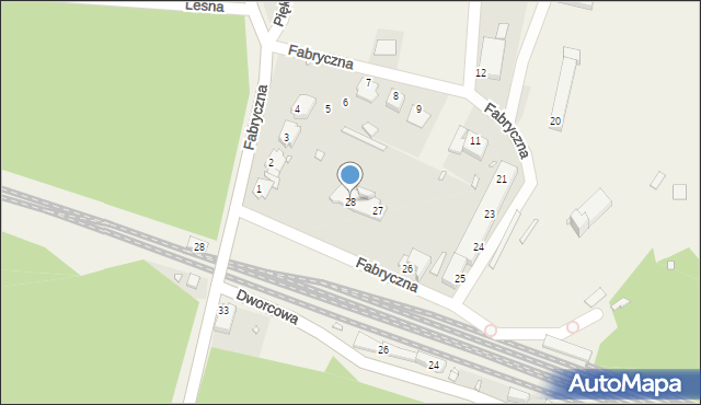 Szymiszów, Fabryczna, 28, mapa Szymiszów