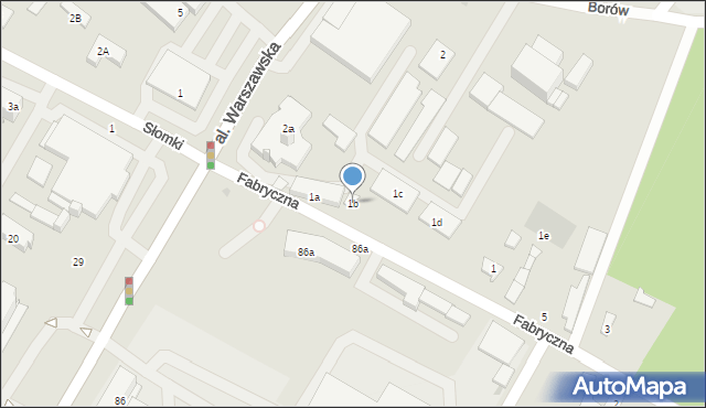 Tarnobrzeg, Fabryczna, 1b, mapa Tarnobrzegu