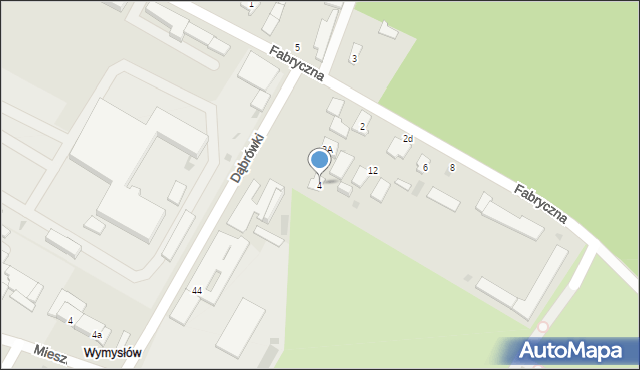 Tarnobrzeg, Fabryczna, 4, mapa Tarnobrzegu