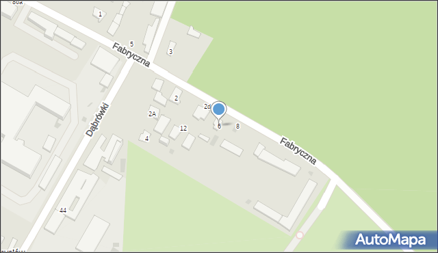 Tarnobrzeg, Fabryczna, 6, mapa Tarnobrzegu