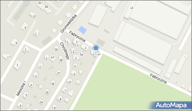 Tczew, Fabryczna, 1a, mapa Tczew