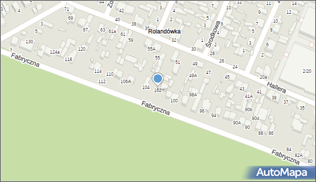 Tomaszów Mazowiecki, Fabryczna, 102, mapa Tomaszów Mazowiecki