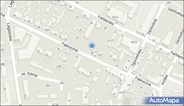 Tomaszów Mazowiecki, Fabryczna, 14, mapa Tomaszów Mazowiecki