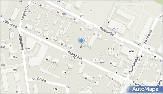 Tomaszów Mazowiecki, Fabryczna, 16, mapa Tomaszów Mazowiecki