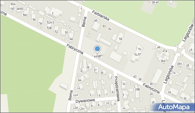 Tomaszów Mazowiecki, Fabryczna, 44/46, mapa Tomaszów Mazowiecki