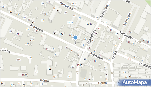 Tomaszów Mazowiecki, Fabryczna, 8, mapa Tomaszów Mazowiecki