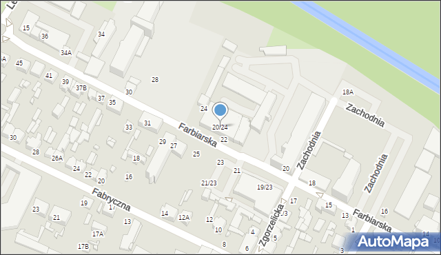 Tomaszów Mazowiecki, Farbiarska, 20/24, mapa Tomaszów Mazowiecki