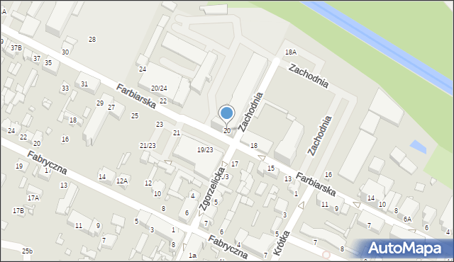 Tomaszów Mazowiecki, Farbiarska, 20, mapa Tomaszów Mazowiecki