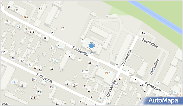 Tomaszów Mazowiecki, Farbiarska, 22, mapa Tomaszów Mazowiecki