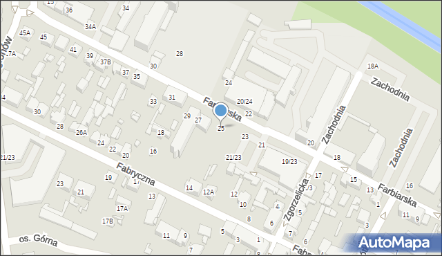 Tomaszów Mazowiecki, Farbiarska, 25, mapa Tomaszów Mazowiecki
