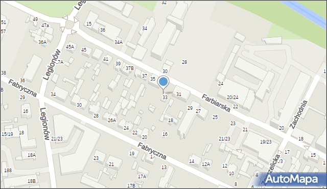 Tomaszów Mazowiecki, Farbiarska, 33A, mapa Tomaszów Mazowiecki
