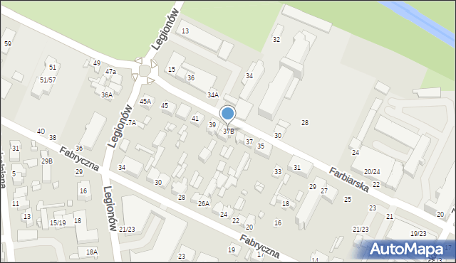 Tomaszów Mazowiecki, Farbiarska, 37B, mapa Tomaszów Mazowiecki