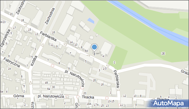 Tomaszów Mazowiecki, Farbiarska, 6, mapa Tomaszów Mazowiecki