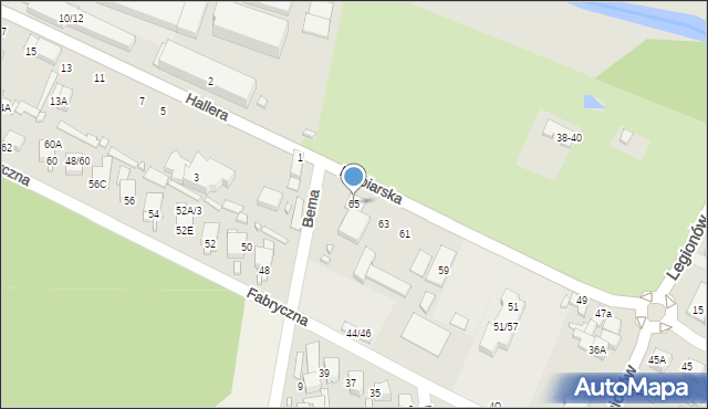 Tomaszów Mazowiecki, Farbiarska, 65, mapa Tomaszów Mazowiecki