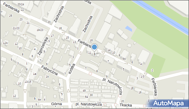 Tomaszów Mazowiecki, Farbiarska, 9, mapa Tomaszów Mazowiecki