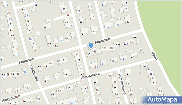 Toruń, Fasolowa, 92, mapa Torunia
