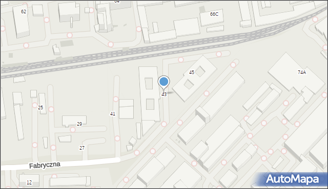 Tychy, Fabryczna, 43, mapa Tychów