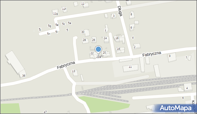 Ustroń, Fabryczna, 22a, mapa Ustroń