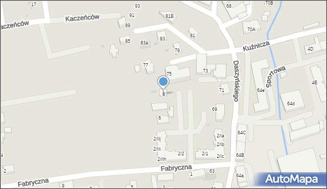 Ustroń, Fabryczna, 8, mapa Ustroń