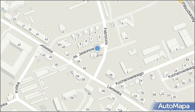 Wadowice, Fabryczna, 10, mapa Wadowice