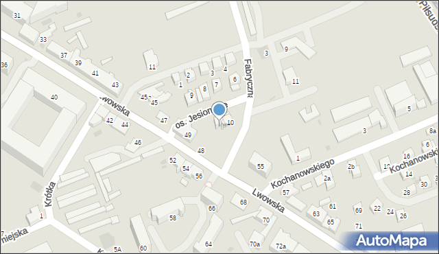 Wadowice, Fabryczna, 12, mapa Wadowice