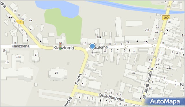 Wągrowiec, Farna, 1, mapa Wągrowiec