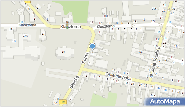 Wągrowiec, Farna, 4, mapa Wągrowiec