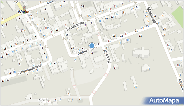 Warka, Farna, 4, mapa Warka