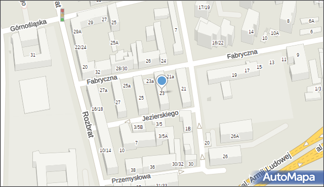 Warszawa, Fabryczna, 23, mapa Warszawy
