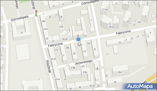 Warszawa, Fabryczna, 23a, mapa Warszawy