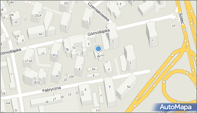 Warszawa, Fabryczna, 4A, mapa Warszawy