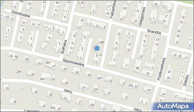 Warszawa, Fabiańska, 3, mapa Warszawy