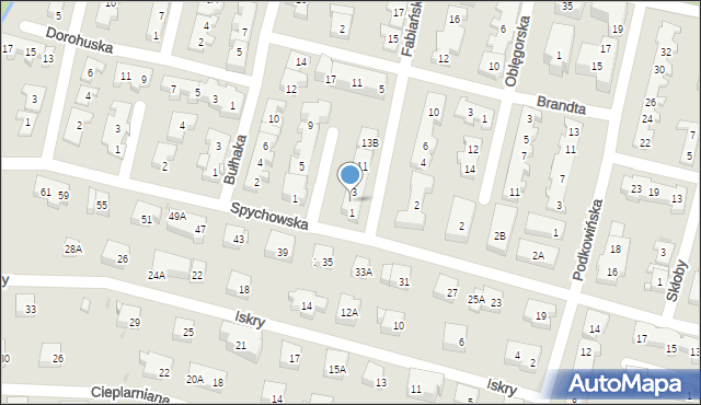 Warszawa, Fabiańska, 5, mapa Warszawy