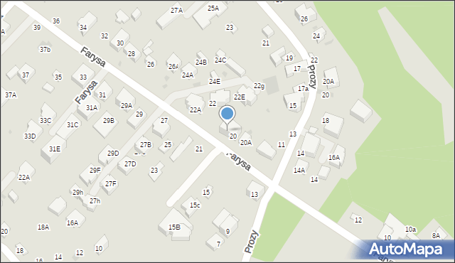 Warszawa, Farysa, 20B, mapa Warszawy