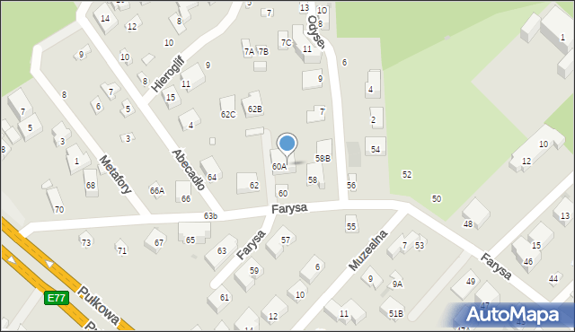 Warszawa, Farysa, 60B, mapa Warszawy