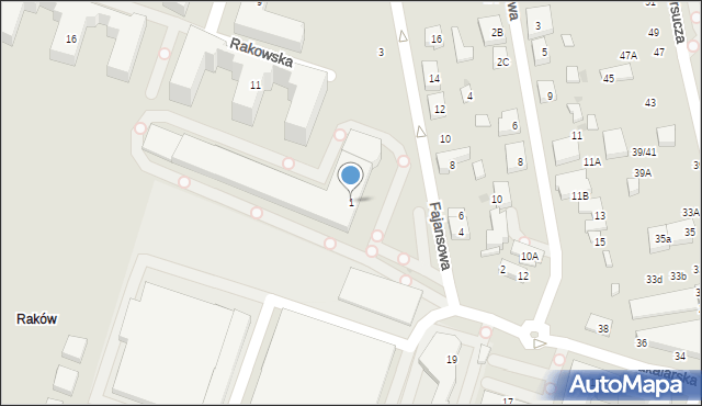 Warszawa, Fajansowa, 1, mapa Warszawy