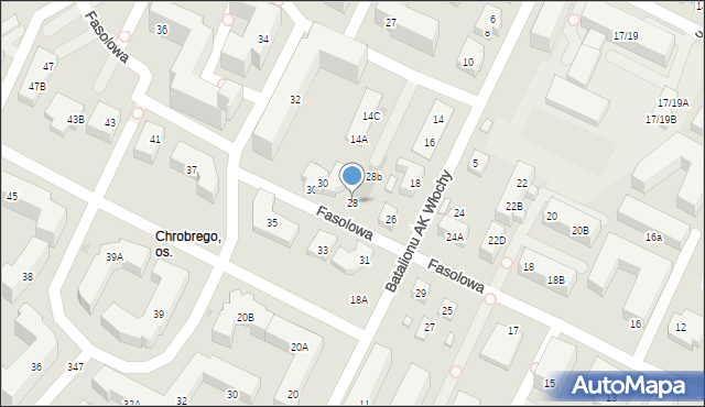 Warszawa, Fasolowa, 28, mapa Warszawy