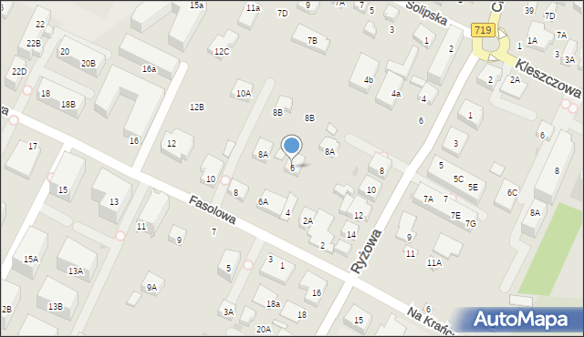 Warszawa, Fasolowa, 6, mapa Warszawy