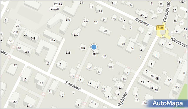 Warszawa, Fasolowa, 8B, mapa Warszawy