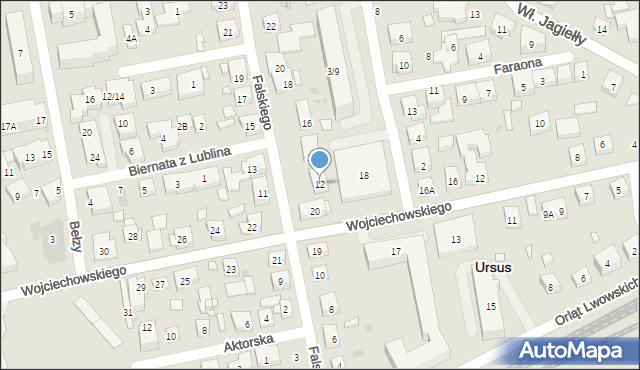 Warszawa, Falskiego Mariana, 12, mapa Warszawy
