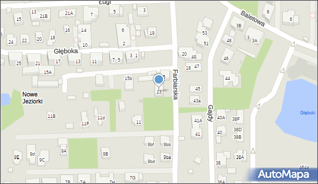 Warszawa, Farbiarska, 13, mapa Warszawy
