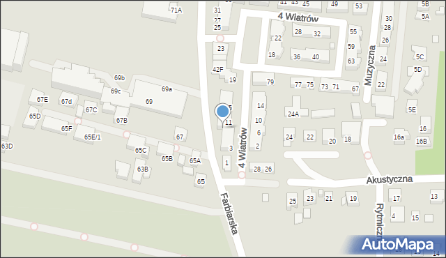 Warszawa, Farbiarska, 42A, mapa Warszawy