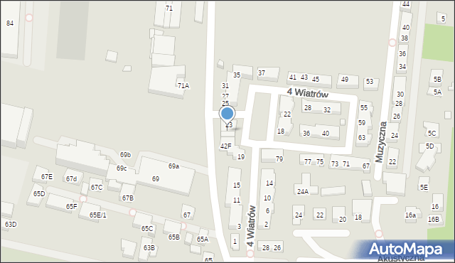 Warszawa, Farbiarska, 42H, mapa Warszawy